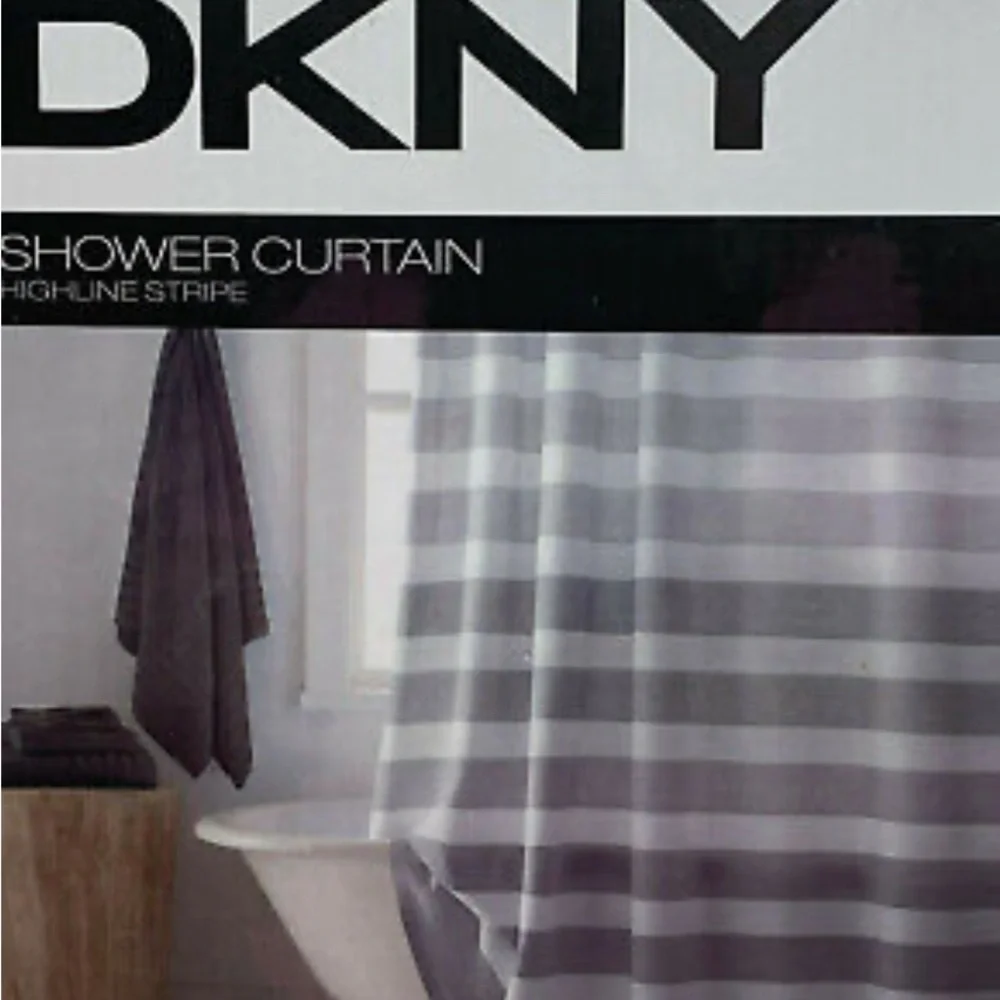 DKNY Gray /white Shower Curtain